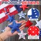 19pc Patriotic Stuffed Star Set - 4" Fabric Tiered Tray Decor for July 4th